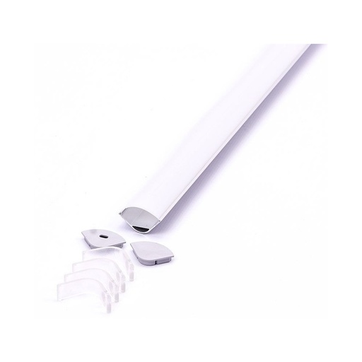 [3325-0] Alu hjørneprofil 30x30 til IP65 og IP68 LED strip med 2 meter længde, inkl. matteret cover og klips