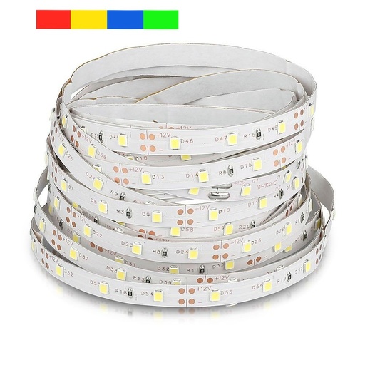 [3352-8683] V-Tac 3,6W/m LED strip - 5m, 60 LED pr. meter, Farvet lys