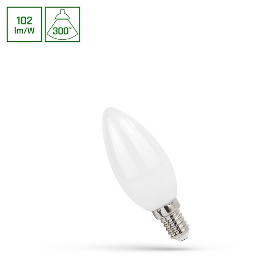 [6159-13186] LED Pære C37 E14 230V 4W Kultråd Matteret Spectrum - 400lm, RA80