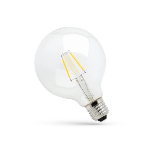 [6193-13196] LED G125 E27 230V 8W Kultråd KLART Spectrum - Energibesparende pære med stor fatning og klart lys til stemningsfuld belysning - 1000lm, RA80