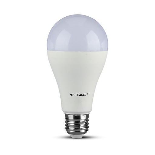 [25436-17312] LED Pære A65 17W E27 Samsung Chip 6400K Dæmpbar Plastik RA80 1521lm - 5 års garanti