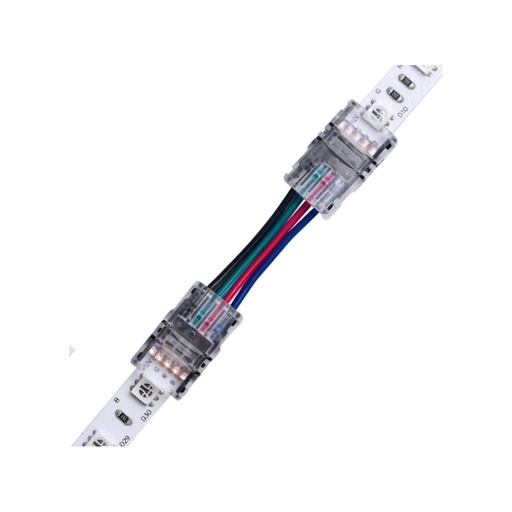 [4728-0] Samler med ledning til LED strip - 10mm, RGB, IP20, 5V-24V