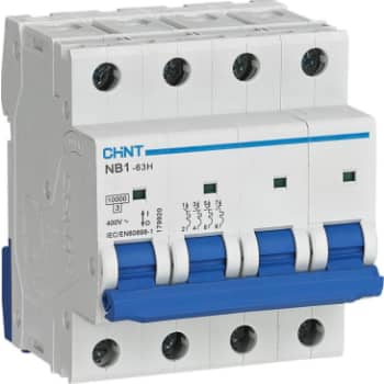[6222100494] Automatsikring Chint NB1-63H, C 10A 4P, 10kA