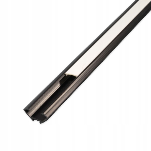[4949-0] PVC hjørneprofil 15x15 til LED strip - 1 meter, sort med mælkehvidt cover
