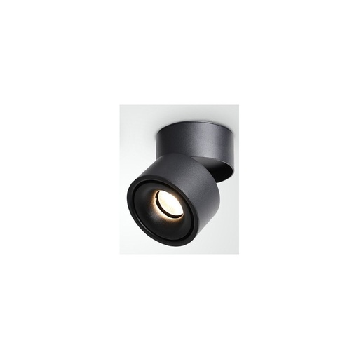 [27098-18750] Dæmpbar sort LED loftspot med høj farvegengivelse (RA98) - 10W, justerbar, til påbygning - Effekt: 10W, Input: 230V, 1000lm.