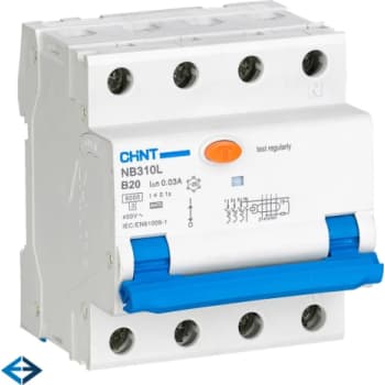 [6222101011] Kombiafbryder RCBO CHINT, 3P+N, B karakteristik, 20A, 30mA, 6kA