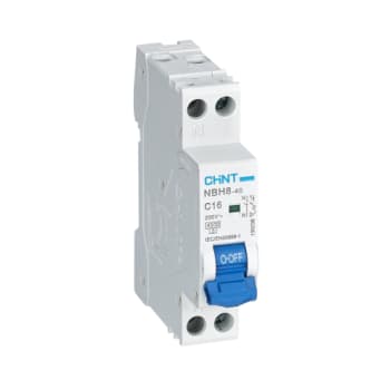 [6222101053] Automatsikring MCB Chint NBH8-40H, C 10A 1P+N, 6kA, 1-modul
