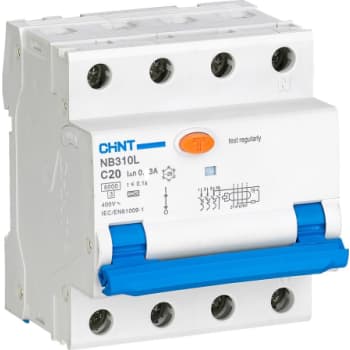[6222101299] Kombiafbryder RCBO Chint, 3P+N, C karakteristik, 20A, 300mA, 6kA