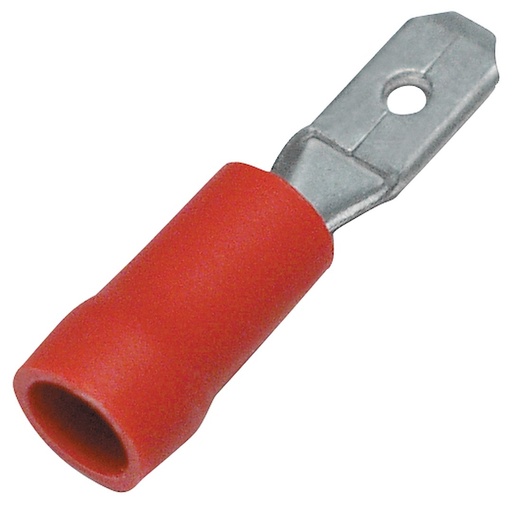 [9908000] ISOLERET FLADSTIFT RØD, 4,8mm