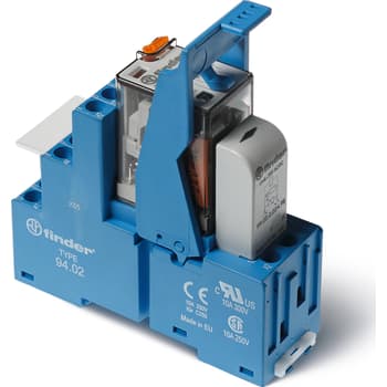[6222400576] Interfacerelæ m/sokkel+bøjle S58.32, 2P, 10A, 230V AC, med LED