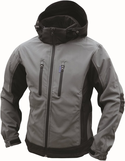 [9916921] SOFT SHELL JAKKE GRÅ/SORT S