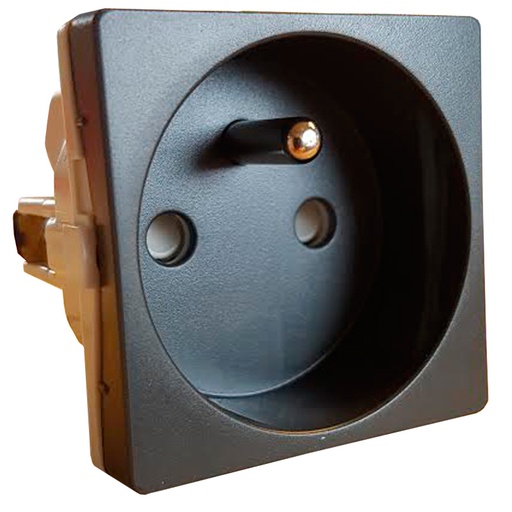 [1017048012] Fuga stikkontakt 2P m. pindjord 1m koksgrå