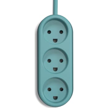 [6228068433] ColorCable Cheerful Turkis, Model 3 stikdåse, 2,5 meter.