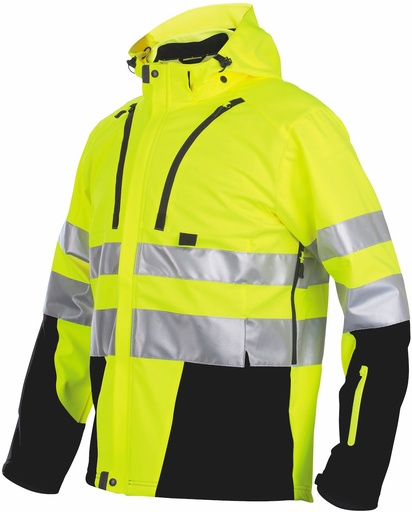 [9816003] SOFTSHELLJAKKE GUL/SORT XL