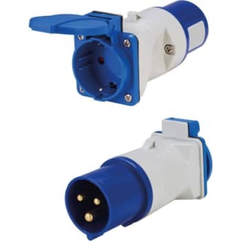 [6228103204] Adapter IEC 309 CEE han 16A 3P til Schuko hun, IP44