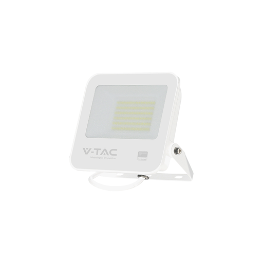 [26932-18570] 50W LED projektør med Samsung chip, 6500K, hvid hus, grå matteret glas, IP65, 5 års producentgaranti