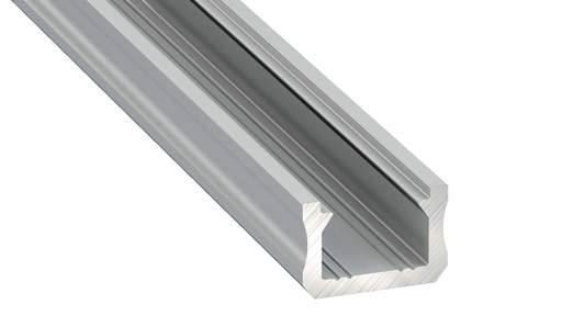 [H60337] Alu. LED profil - Type X, Anodiseret sølv (2,02m)