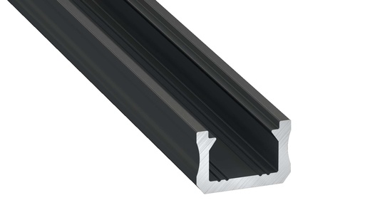 [H60339] Alu. LED profil - Type X, Anodiseret sort (2,02m)