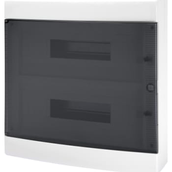 [4216400490] Gruppetavle 2x18 modul, hvid med røgfarvet låge, IP40