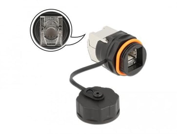 [7886159893] DeLOCK-kabelstik RJ45 hun til Cat.6A LSA med beskyttelseshætte vandtæt