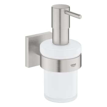 [774374316] GROHE START CUBE sæbedispenser m/holder glas/metal Supersteel