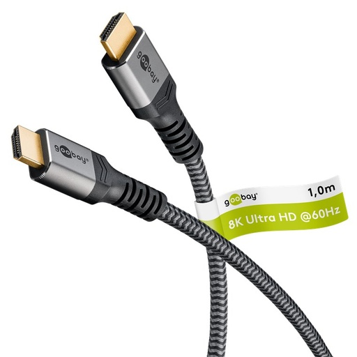 [H65544] Ultra High Speed HDMI 2.1 Kabel - 8K/60Hz - Grå (1m)