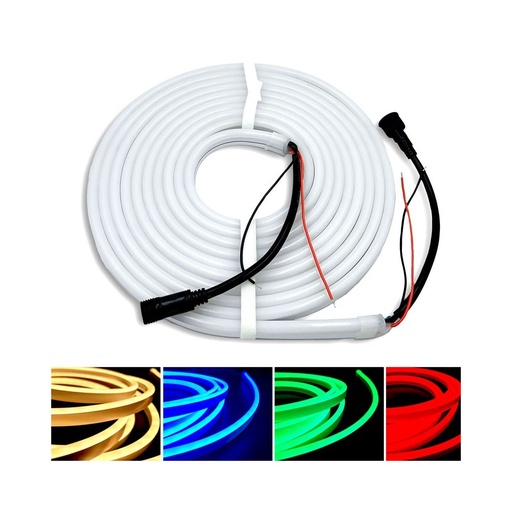 [12051-0] 10m RGB+WW Neon fleksibel LED-stripe med 72 LED pr. meter, 24V, kan deles hver 10cm, 16W/m, IP65