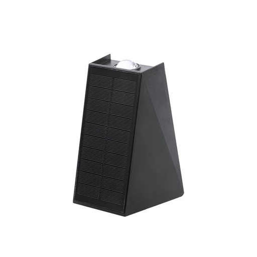 [29494-18904] Sort solcelle sensor væglampe med op/ned lysretning og skumringssensor - 4W effekt, IP54 beskyttelse