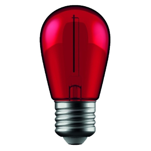 [11875-12781] 1W Farvet LED kronepære - Rød, kultråd, E27, 230V, 50lm, RA80