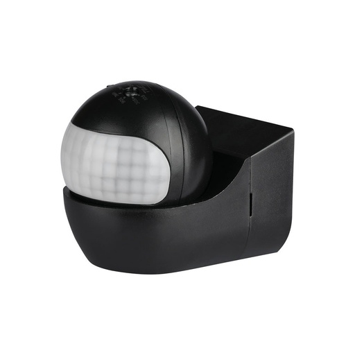 [29271-0] PIR vægsensor med bevægeligt hoved sort, IP44 (max: 400W LED)