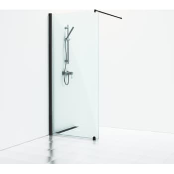 [675660410] Skoga Skærmvæg Fast 80 Sort Mat/Klart glas