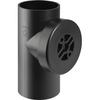 [184111330] 160 mm x 90° Renserør med dæksel sort PEH Geberit