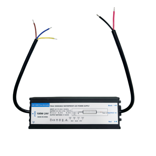 [29744-0] Vandtæt dæmpbar strømforsyning - 100W, 24V DC, 4.17A, Triac, IP67