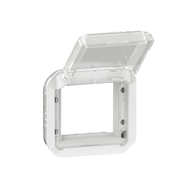 [8717405482] PLEXO 55 IP55 Mosaic adaptor 2 modul hvid, transparent klaplåg