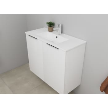 [786030140] Sanibell Online usamlet møbelsæt 81x36cm hvid højglans 2 låger