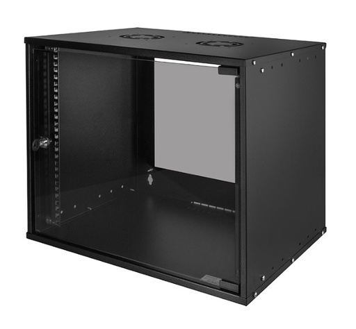 [H61130] 19" væg-rackskab - 9U 545 x 400, Sort