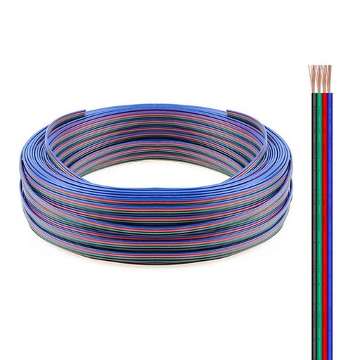 [6804-0] 12-24V RGB LED-strips til 100 meter rulle med 4-ledet ledning
