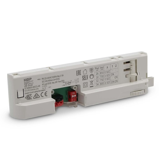 [29451-0] Erstatningsdriver til skinnespot - Hvid, 3-faset, 24-42V, 650-800mA, 36W