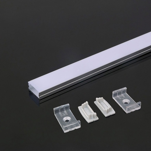 [25089-0] Monteringssæt til LED-stribe, sølvfarvet, 2000x23,5x10mm