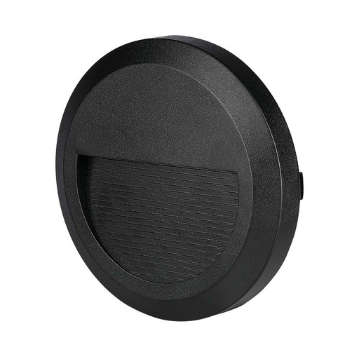 [25503-17355] LED Trinlys med 2W effekt, 4000K lysfarve, sort hus, rund form og IP65 beskyttelse