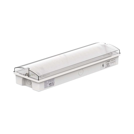 [25850-17644] 3W nødbelysning med LED, udgangslys, selvtestknap, RF kontrol og 6400K lysstyrke