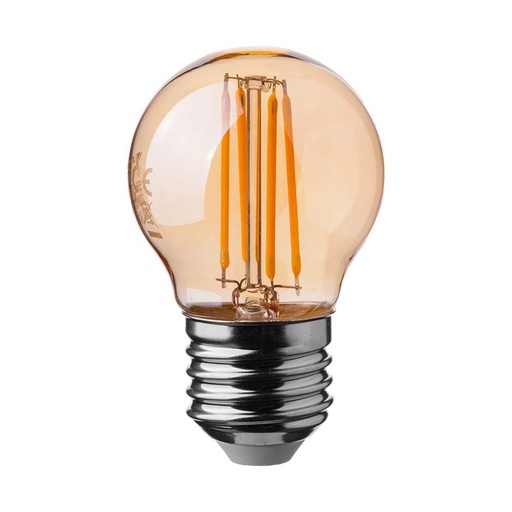 [25724-17542] G45 pære 4W E27 - Kultråds, Amber farve, 2200K, 350lm, RA80