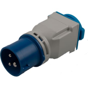 [9909000009] CEE adapter, 230V/16A (blå) ind til DK/jord ud (IP44)