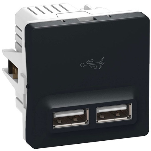 [1017053611] LK Fuga 2xUSB lader 2,1A 1 modul koksgrå