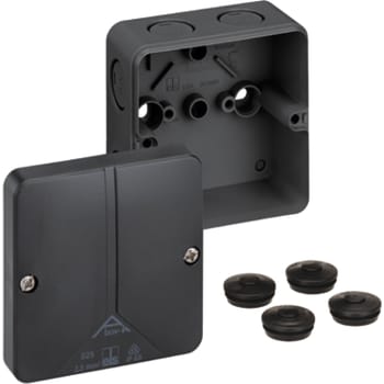 [4221532434] Forgreningsdåse Abox-i 025-L, 82x82x52 mm uden klemmer, sort