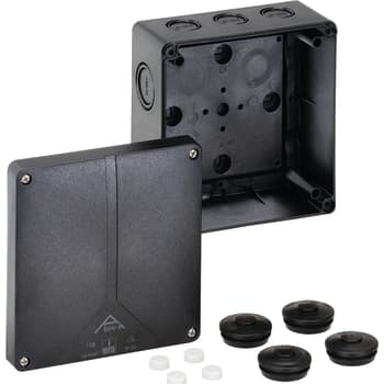 [4221930984] Forgreningsdåse Abox-i 100-L, 140x140x79 mm uden klemmer, sort