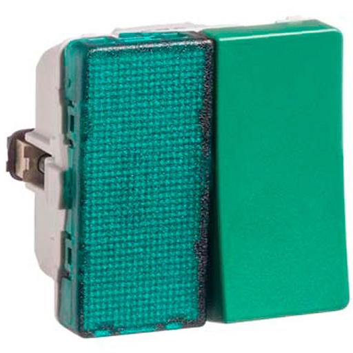 [1017054860] LK Fuga afbryder med grøn LED lampe 1-pol 16A - grøn