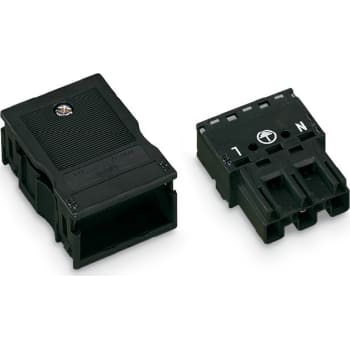 [4228254087] Hanstik med aflastningshus 3-polet sort