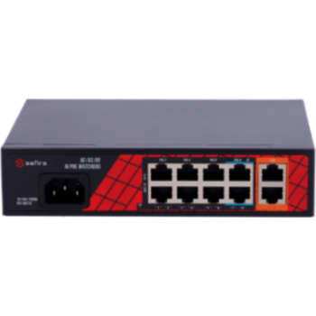 [6286001351] Safire HiPoE Switch, 120W, 6 PoE 30W + 2 Hi-PoE 60W + 2 Uplink..