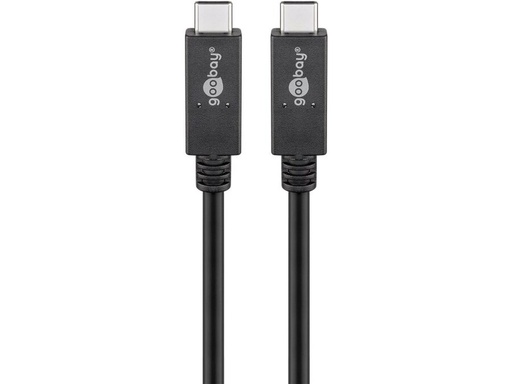 [H61676] USB 4.0 PD kabel - 2 x USB-C han, 100W 5A, Sort (0,5m)